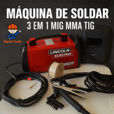 Máquina de solda LINCOLN 250 Amp 3 em 1 MIG MMA TIG -BLACK FRIDAY 🔥