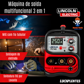 Máquina de solda LINCOLN 250 Amp 3 em 1 MIG MMA TIG -BLACK FRIDAY 🔥